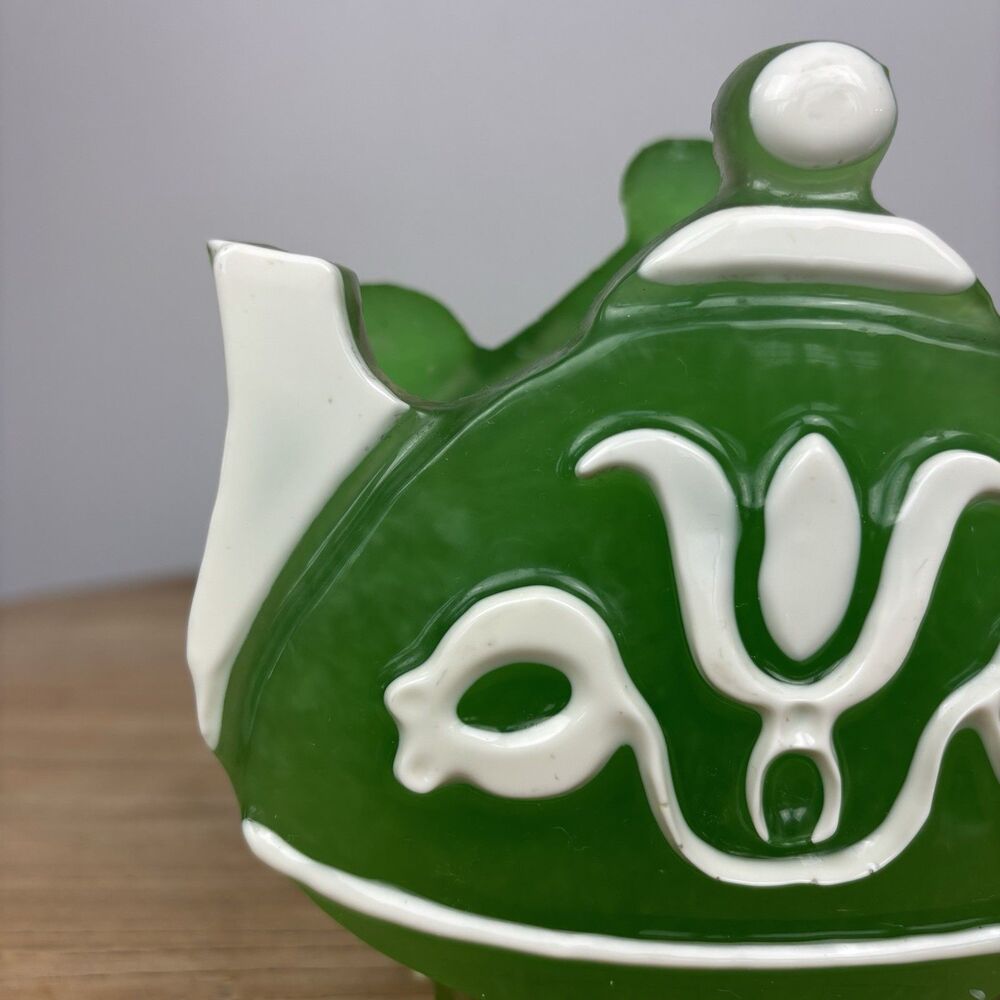 Vintage Lucite Green Teapot Coffee Napkin Holder 60s 70s Retro MCM Kitchen Decor - Picture 7 of 16